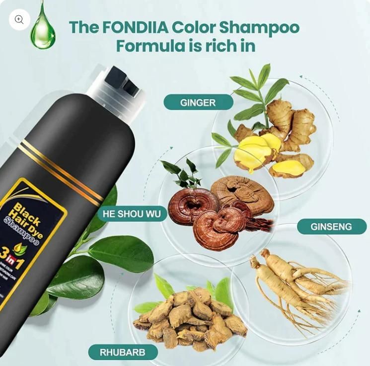 Unisex Instant Black Herbal Hair Dye Shampoo for Grey Hair Coverage Shampoo 3 in 1(100ml) Pack Of 2